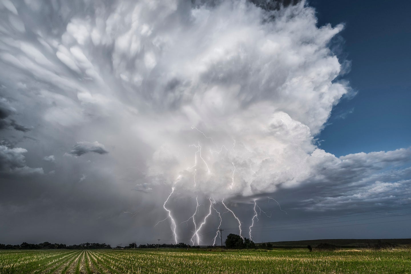 Lightning strikes over Stamford, Nebraska. June 17, 2017.